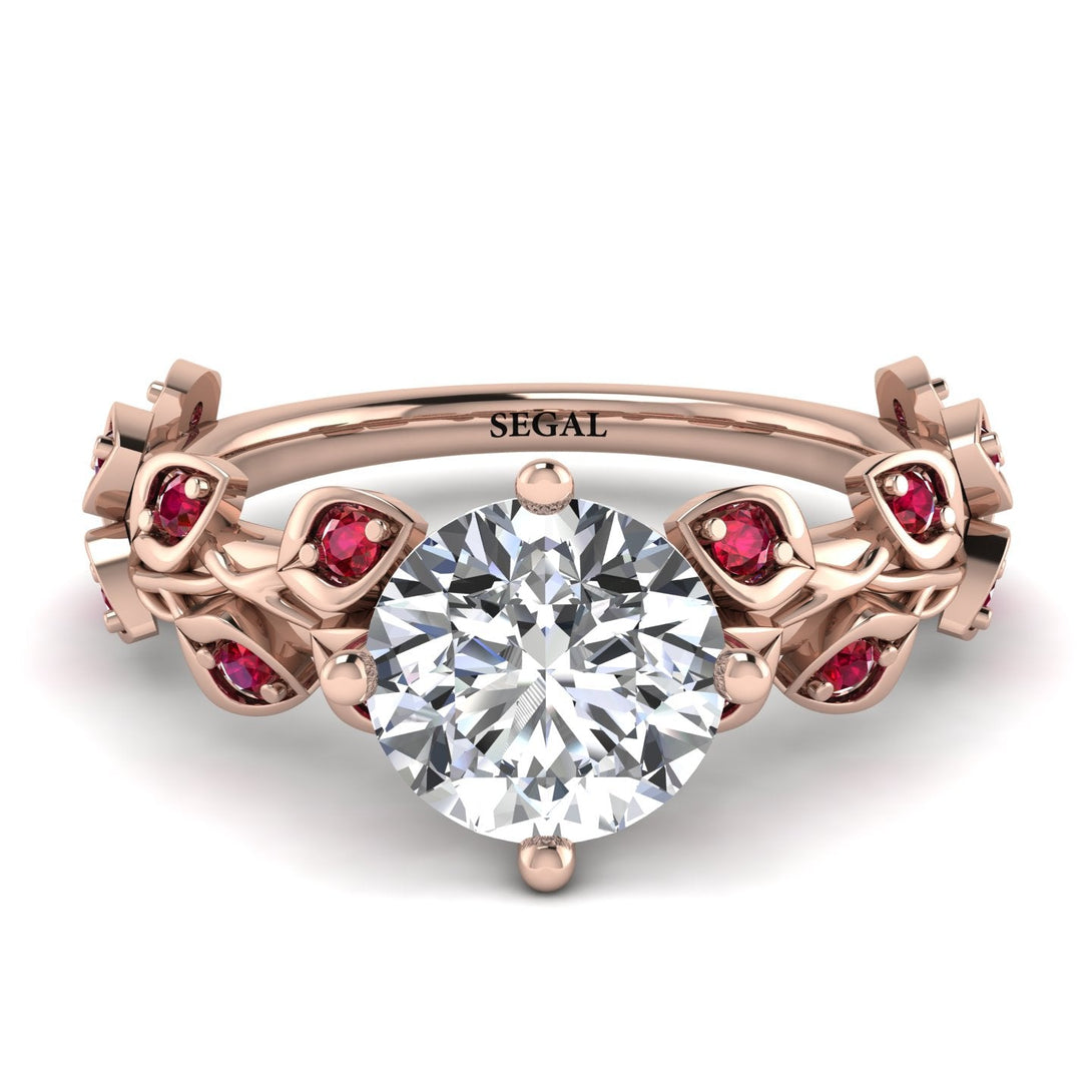 Leaves All Around Rose Gold Diamond Ring - Sydney 2ct No. 47